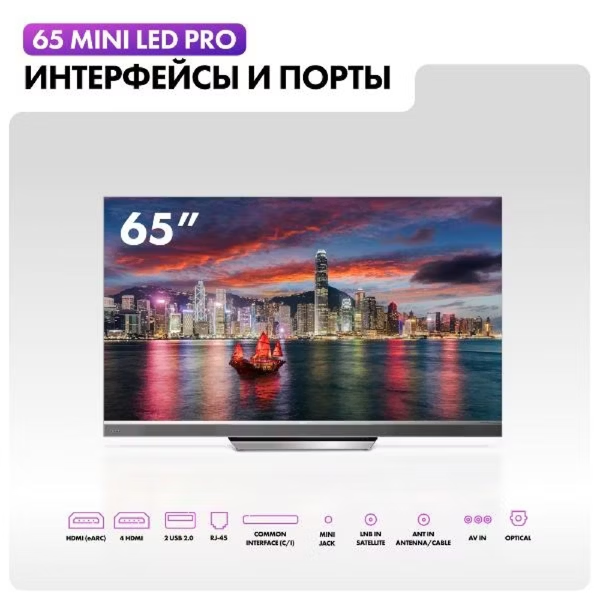 Телевизор Mini LED Haier 65 MINI LED PRO, 4K UHD, Android TV, 144 Гц